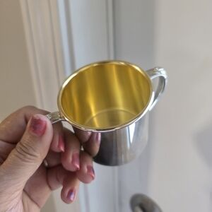 Elegant Silver and Gold Mug Vintage Baby Cup